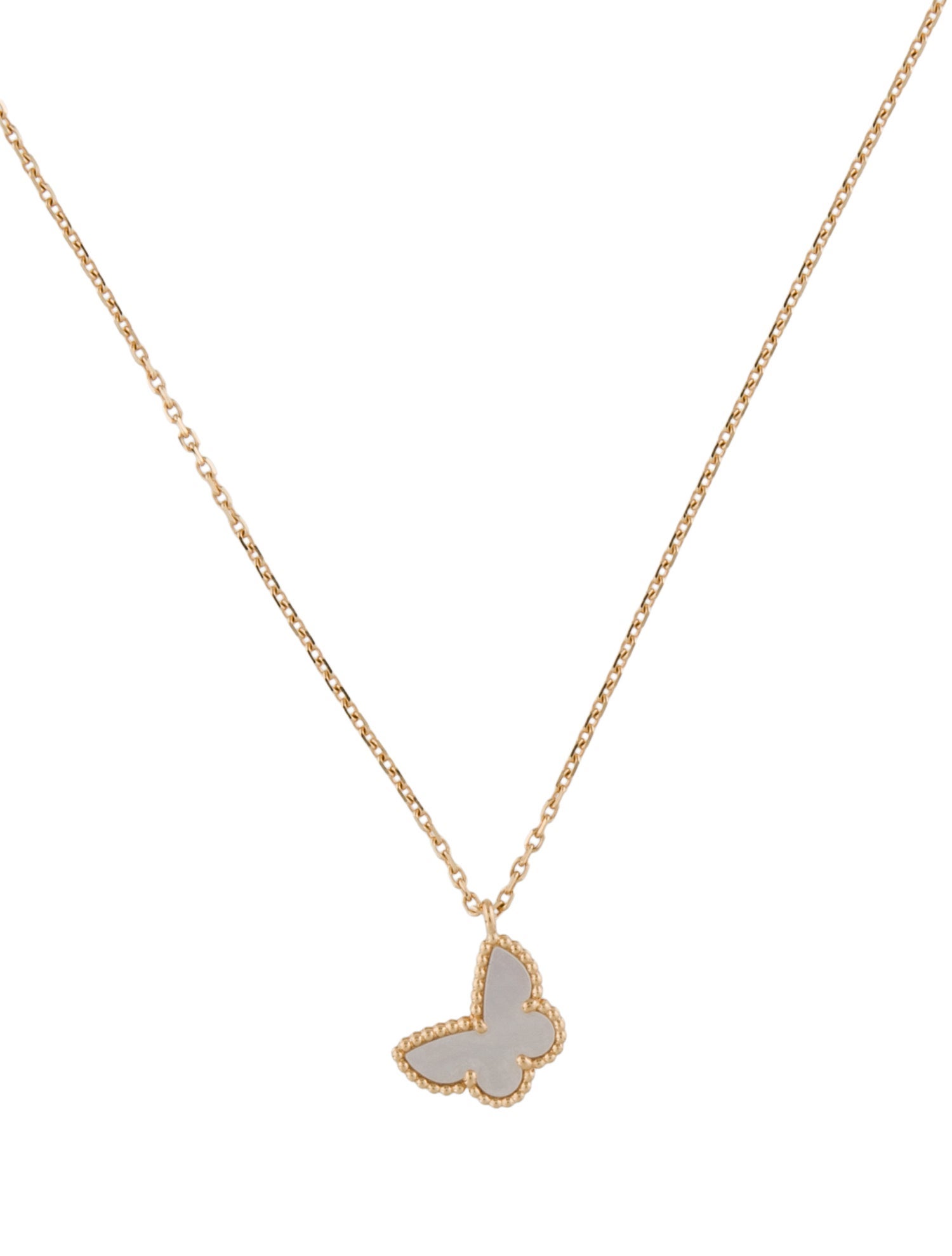 Van Cleef & Arpels Mother Of Pearl. Sweet Butterflies Pendant Necklace