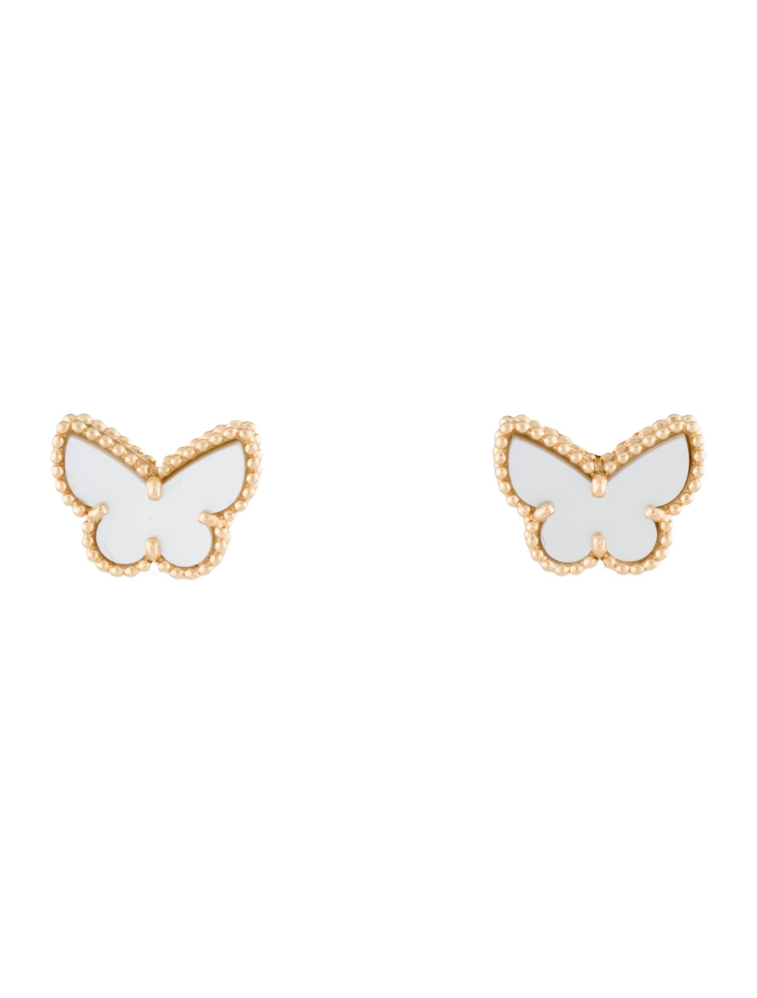 Van Cleef & Arpels Mother Of Pearl Sweet Butterflies Stud Earrings