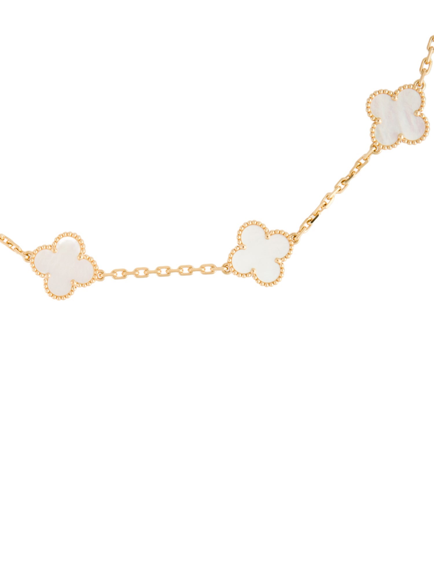 Van Cleef & Arpels Mother Of Pearl 10 Motif Vintage Alhambra Necklace