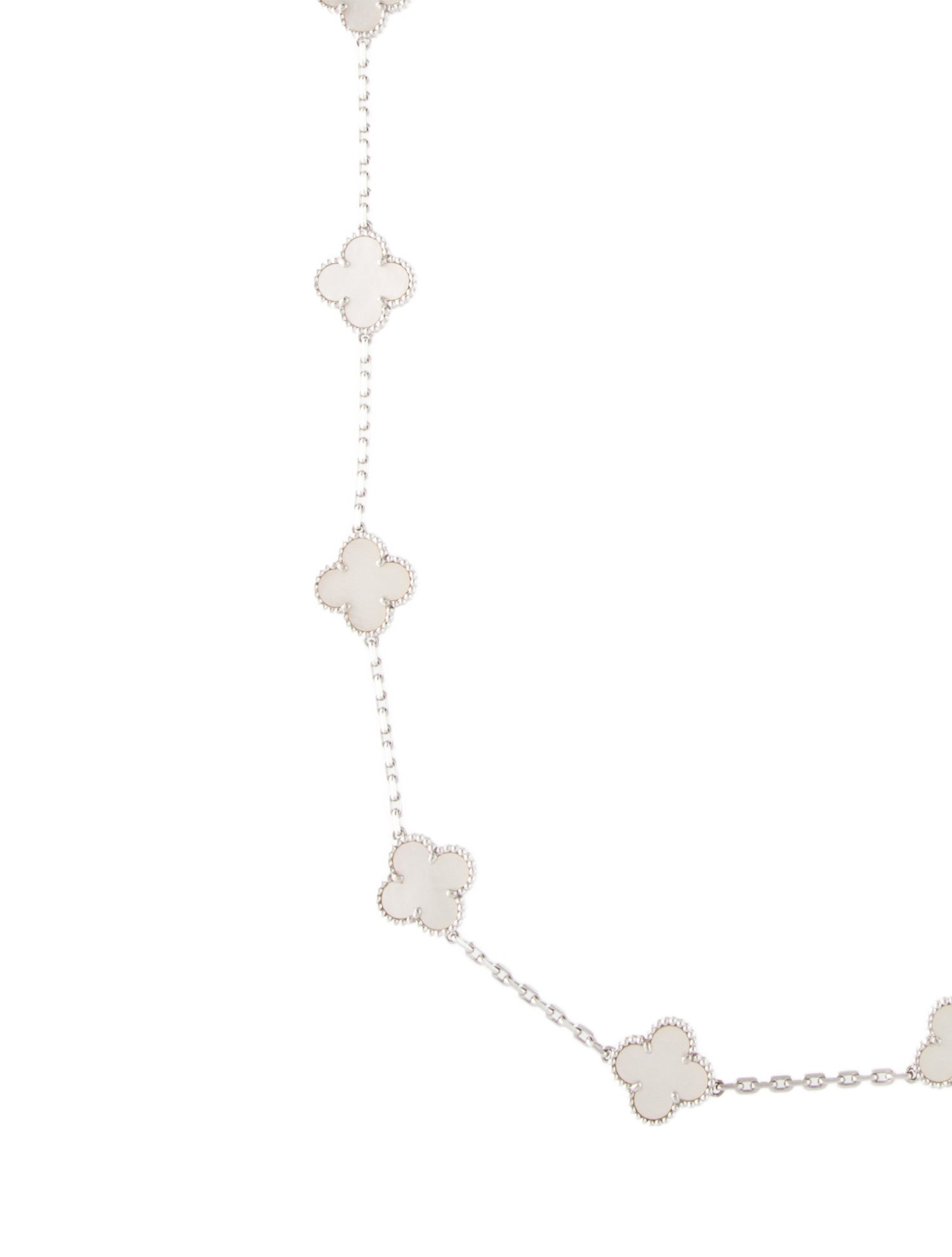 Van Cleef & Arpels Mother of Pearl Vintage Alhambra Long Necklace, 20 Motifs