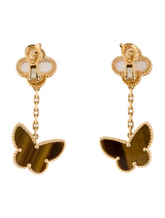 Van Cleef & Arpels Mother of Pearl Lucky Alhambra Earrings, 2 Motifs