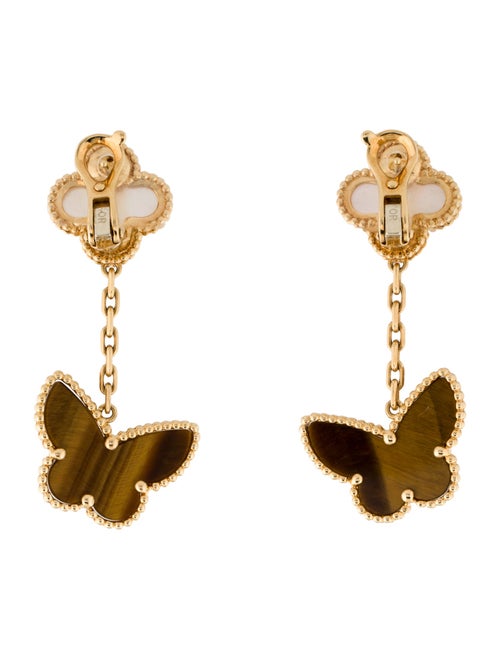 Van Cleef & Arpels Mother of Pearl Lucky Alhambra Earrings, 2 Motifs
