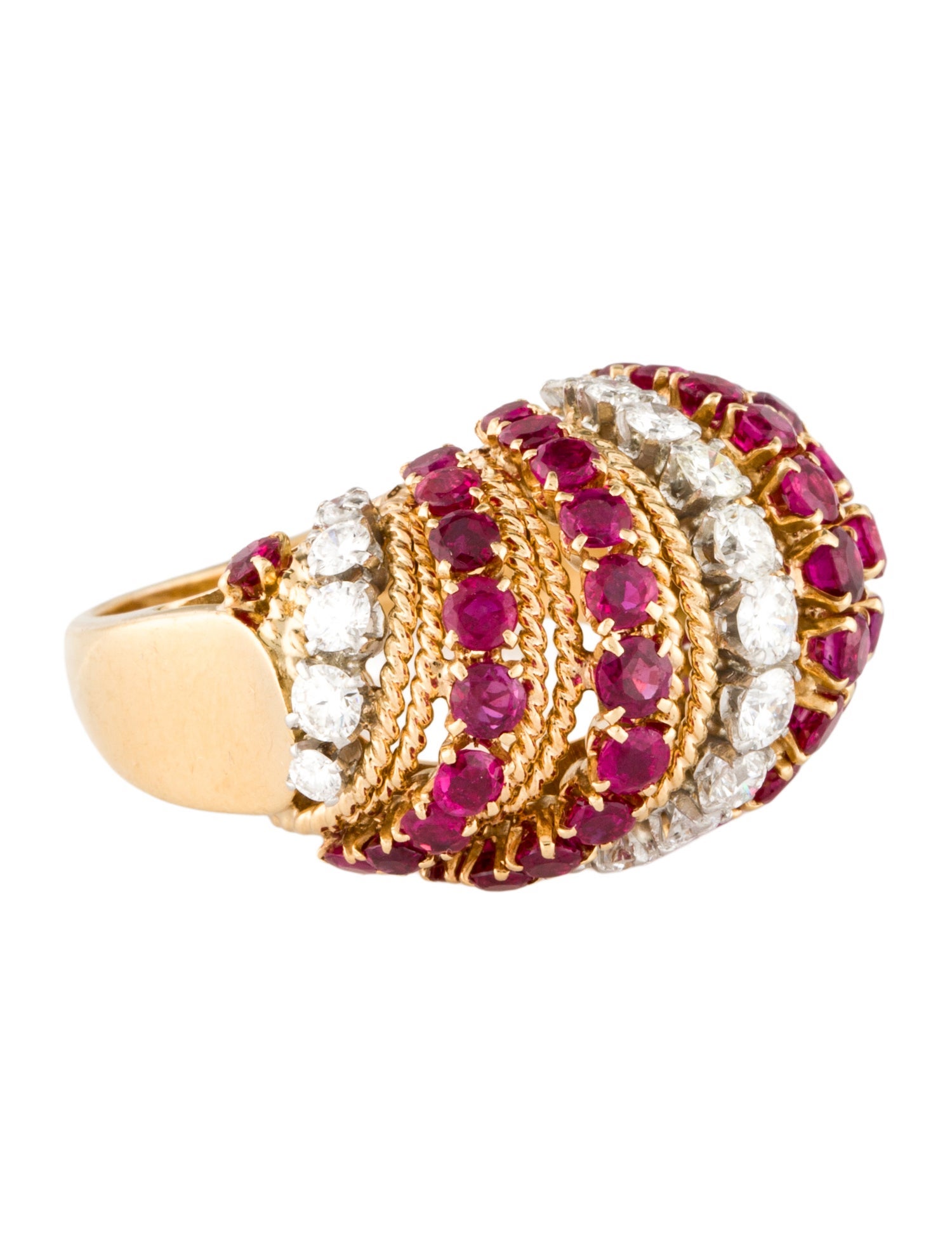 Van Cleef & Arpels Vintage 18K 2.09ctw Ruby & Diamond Cocktail Ring