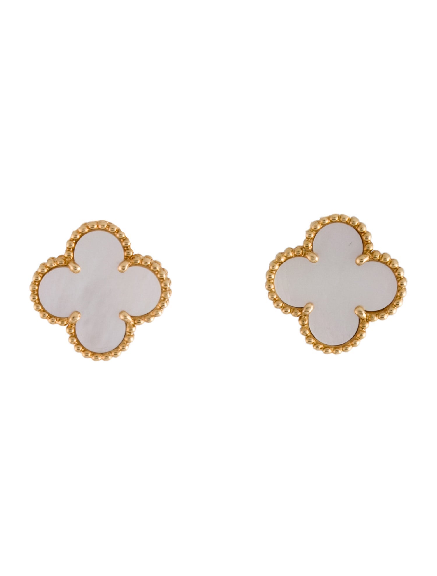 Van Cleef & Arpels Mother of Pearl Vintage Alhambra Earrings