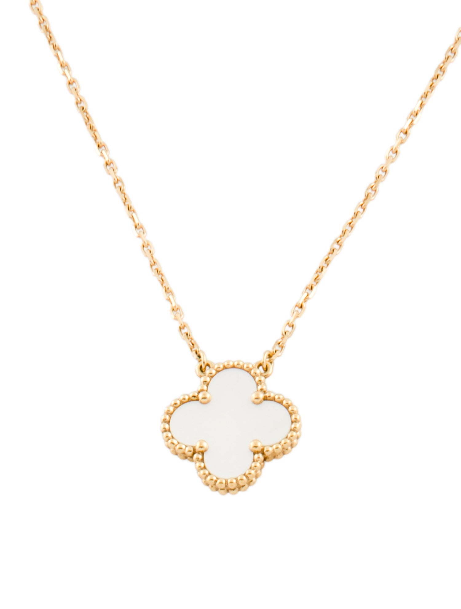 Van Cleef & Arpels Mother of Pearl Vintage Alhambra Pendant Necklace