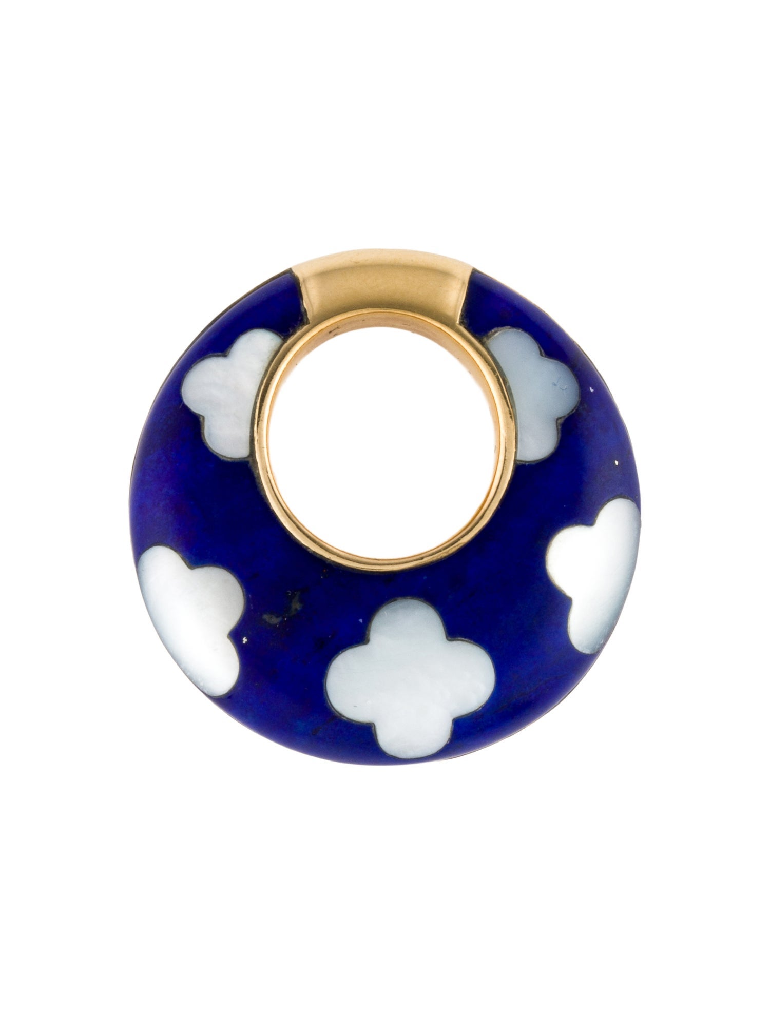 Van Cleef & Arpels 18K Mother of Pearl & Lapis Lazuli Pendant