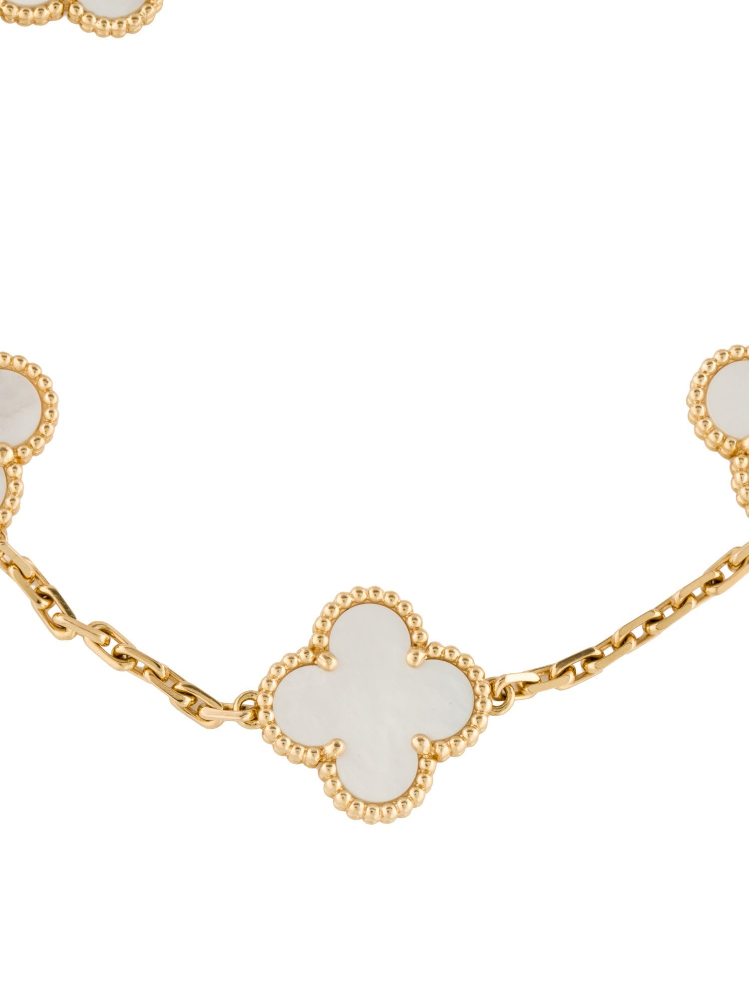 Van Cleef & Arpels Mother Of Pearl Vintage Alhambra Bracelet, 5 Motifs