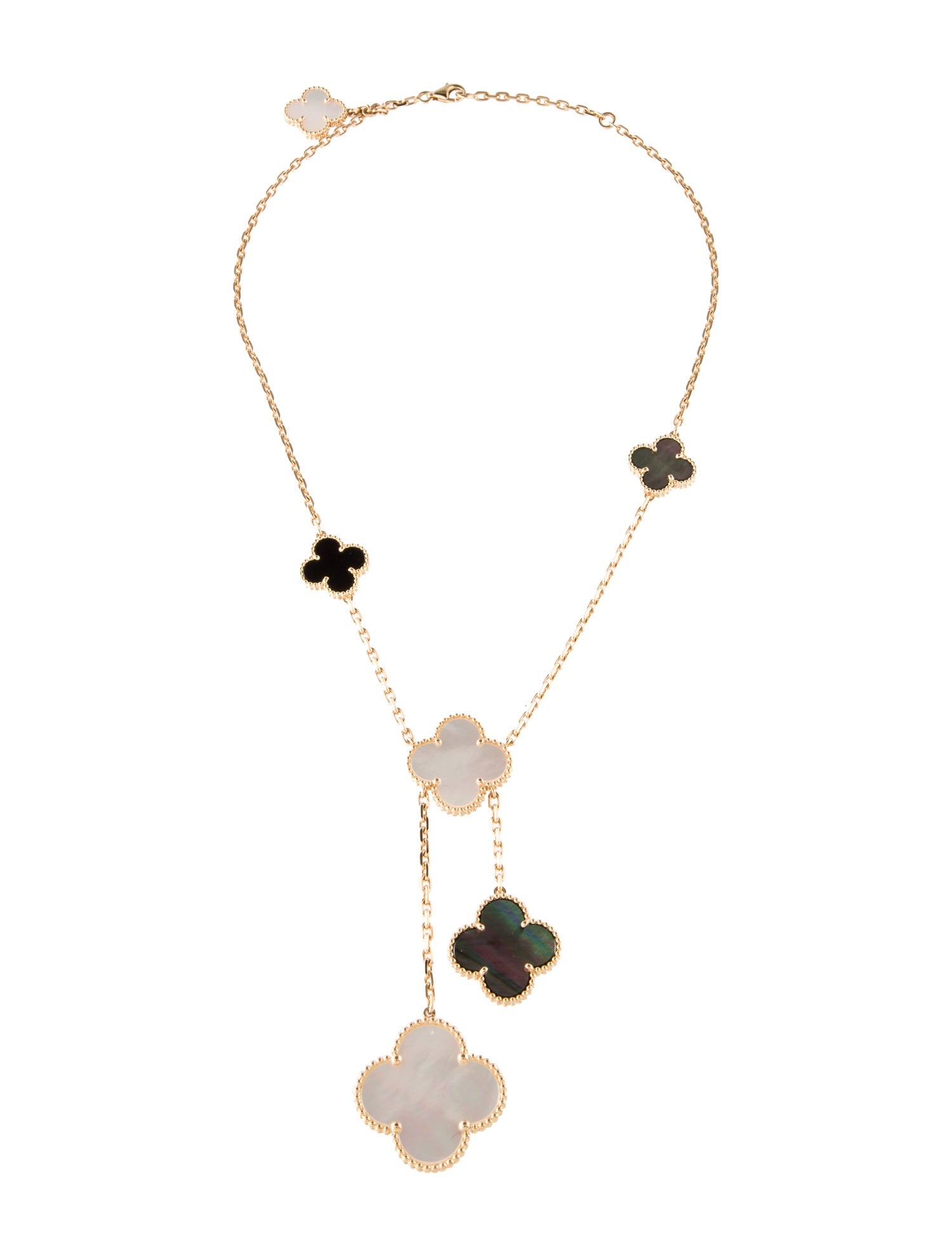 Van Cleef & Arpels Mother of Pearl Magic Alhambra 6 Motif Necklace