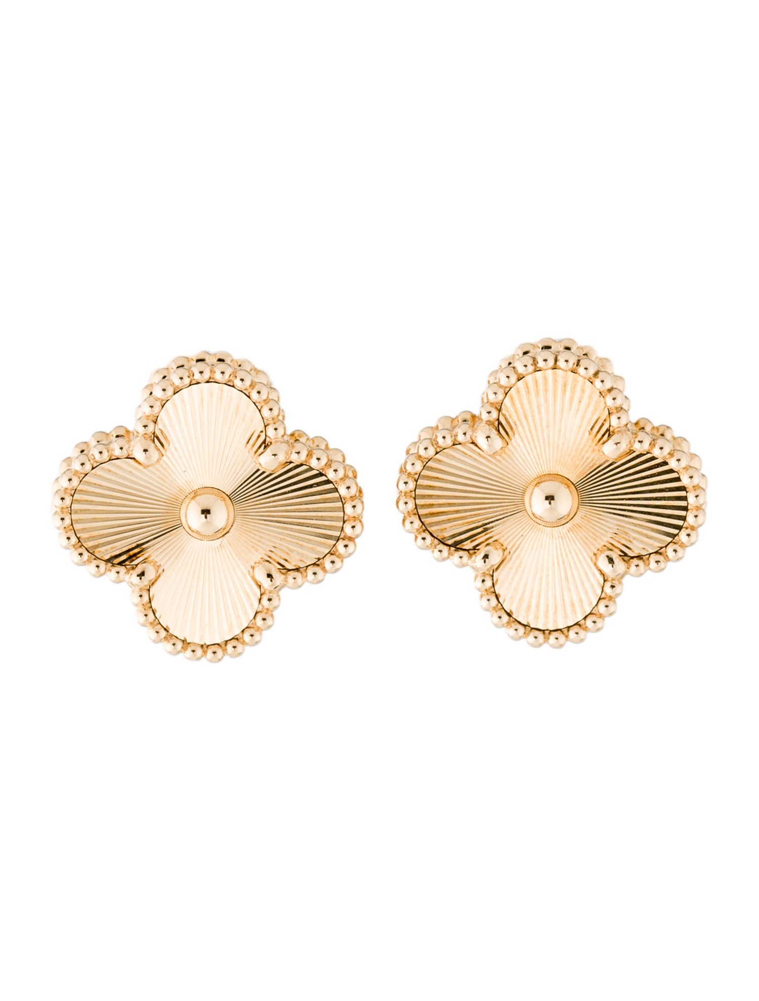 Van Cleef & Arpels Vintage Alhambra Guilloché Earrings