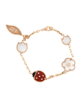 Van Cleef & Arpels Mother Of Pearl Lucky Spring Bracelet 5 Motifs