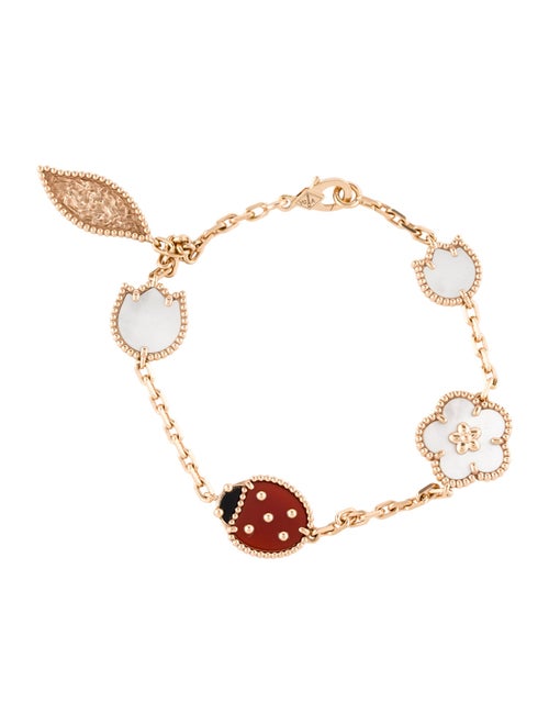 Van Cleef & Arpels Mother Of Pearl Lucky Spring Bracelet 5 Motifs