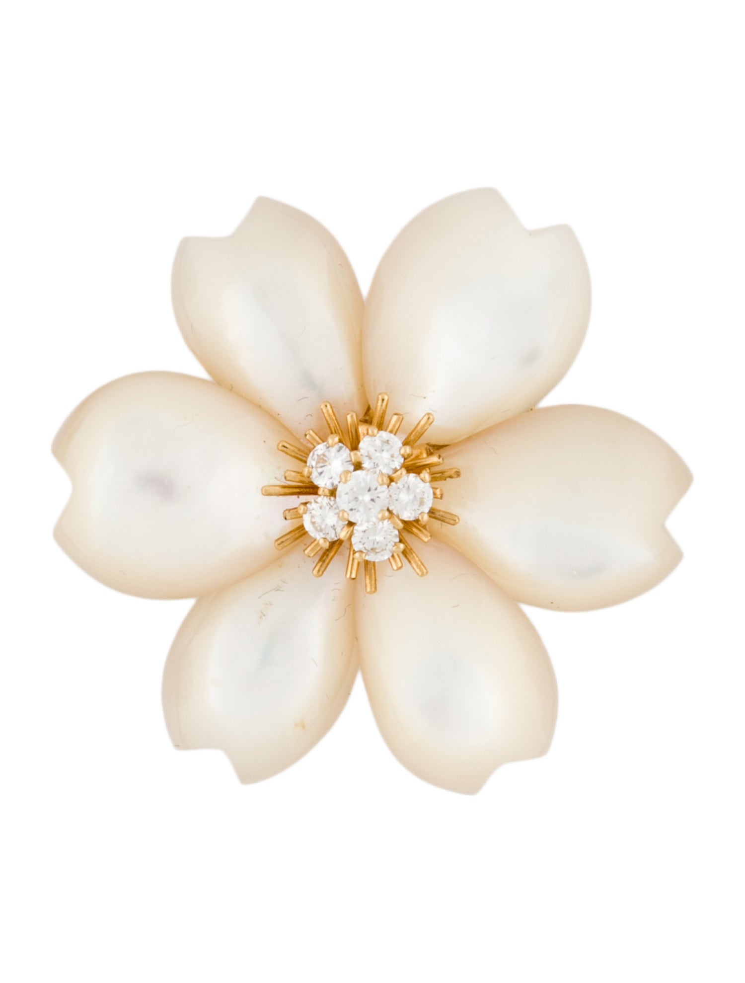 Van Cleef & Arpels Mother of Pearl Rose de Noel Brooch