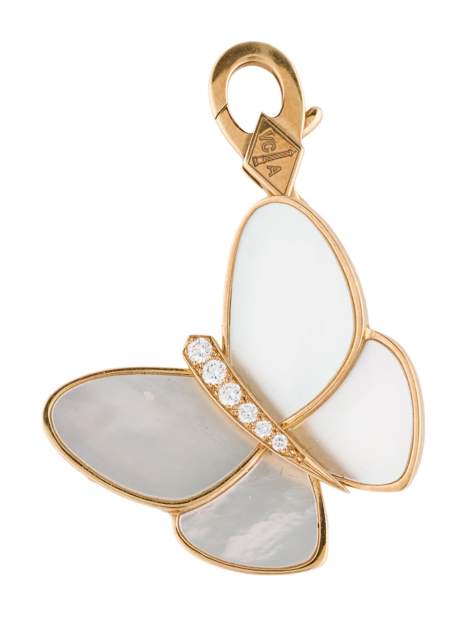 Van Cleef & Arpels Mother of Pearl & Diamond Papillon Charm