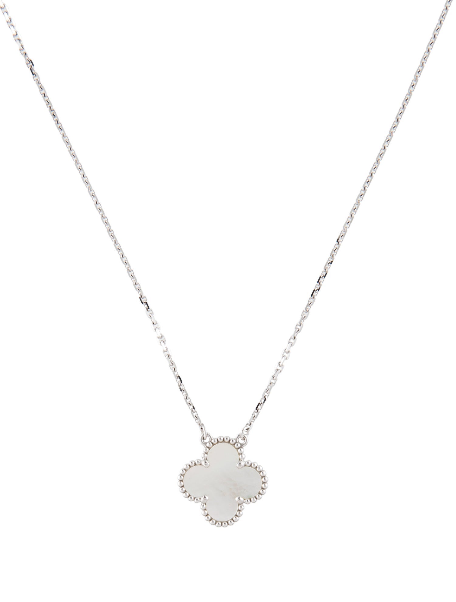 Van Cleef & Arpels Mother of Pearl Vintage Alhambra Pendant Necklace