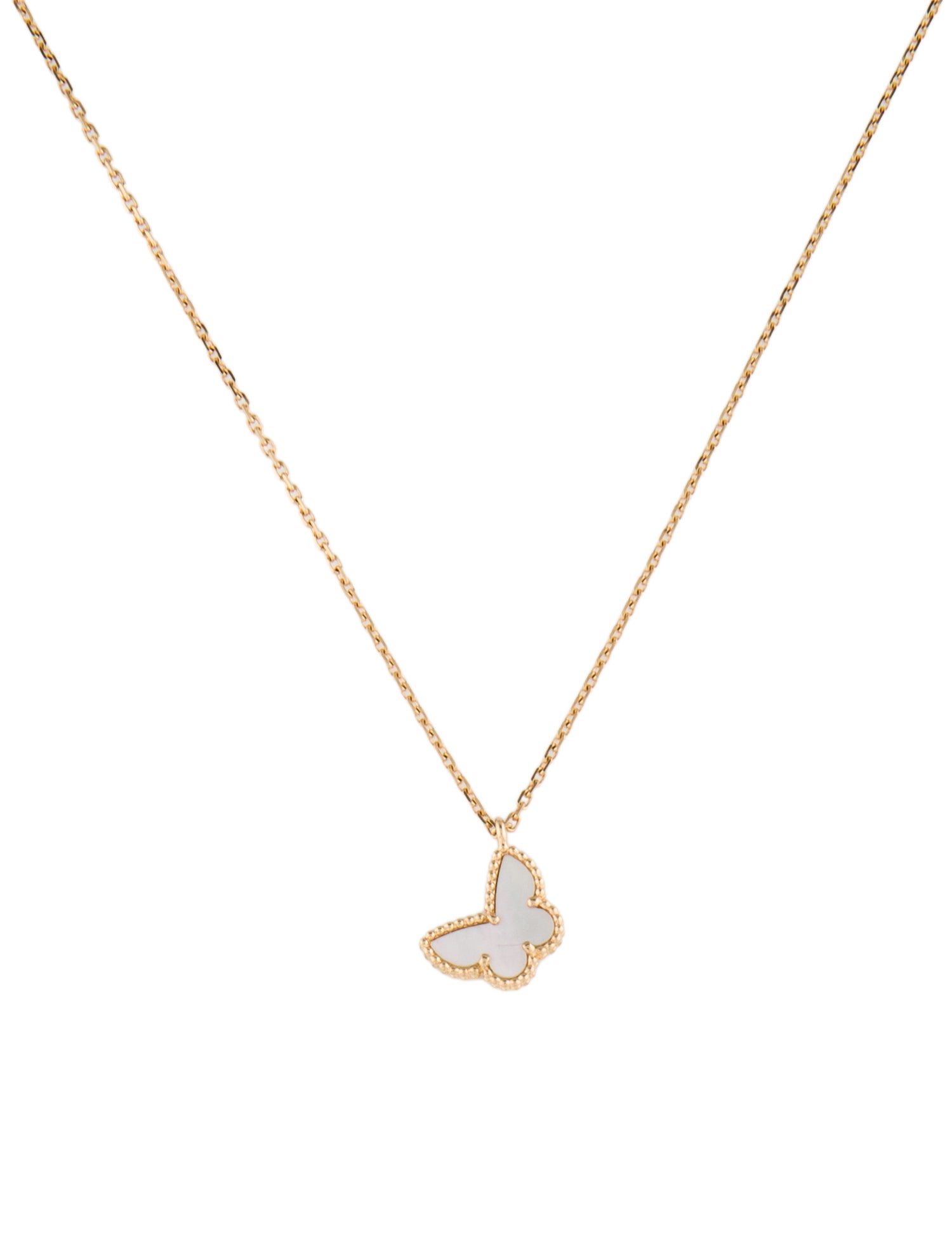 Van Cleef & Arpels Mother Of Pearl Sweet Butterflies Pendant Necklace