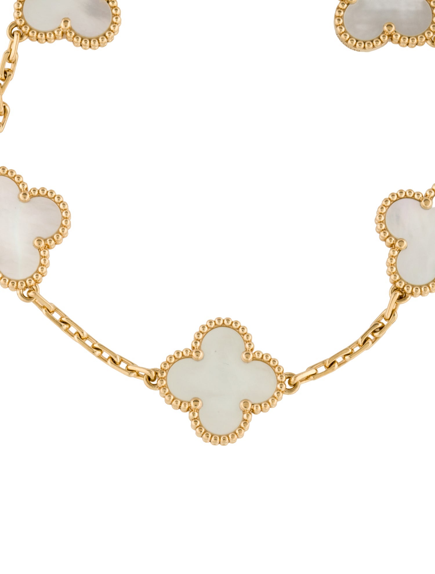 Van Cleef & Arpels Mother Of Pearl Vintage Alhambra Bracelet, 5 Motifs