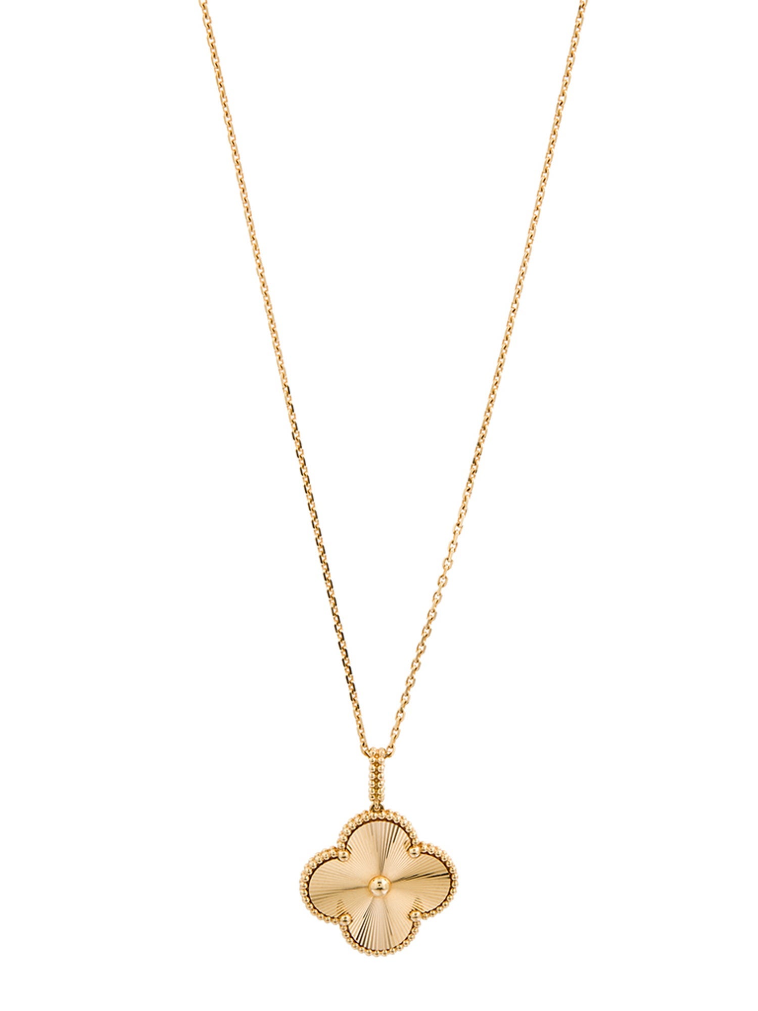 Van Cleef & Arpels 1 Motif Magic Alhambra Guilloche Long Necklace