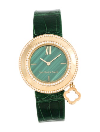 Van Cleef & Arpels Malachite and Diamond Charm Watch