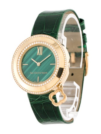 Van Cleef & Arpels Malachite and Diamond Charm Watch