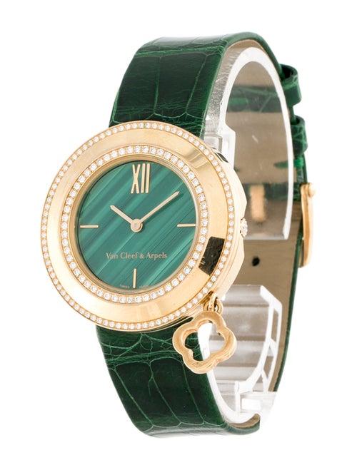 Van Cleef & Arpels Malachite and Diamond Charm Watch