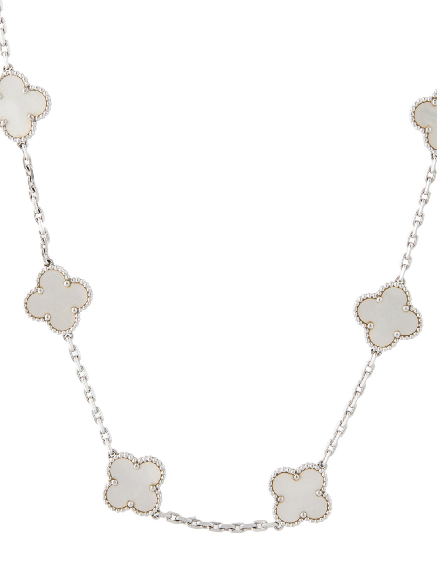 Van Cleef & Arpels Mother of Pearl Vintage Alhambra Long Necklace, 20 Motifs