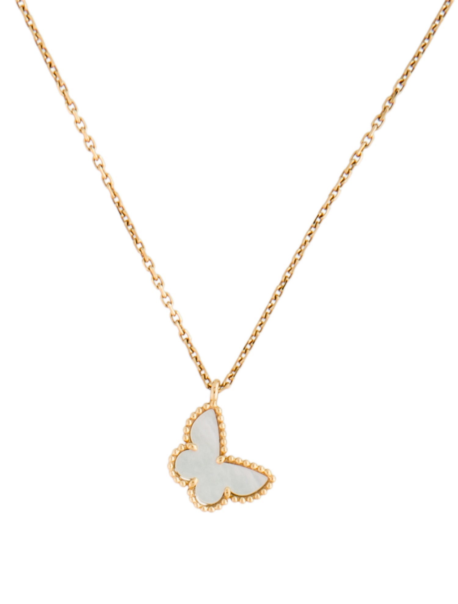 Van Cleef & Arpels Mother of Pearl Sweet Alhambra Butterflies Pendant