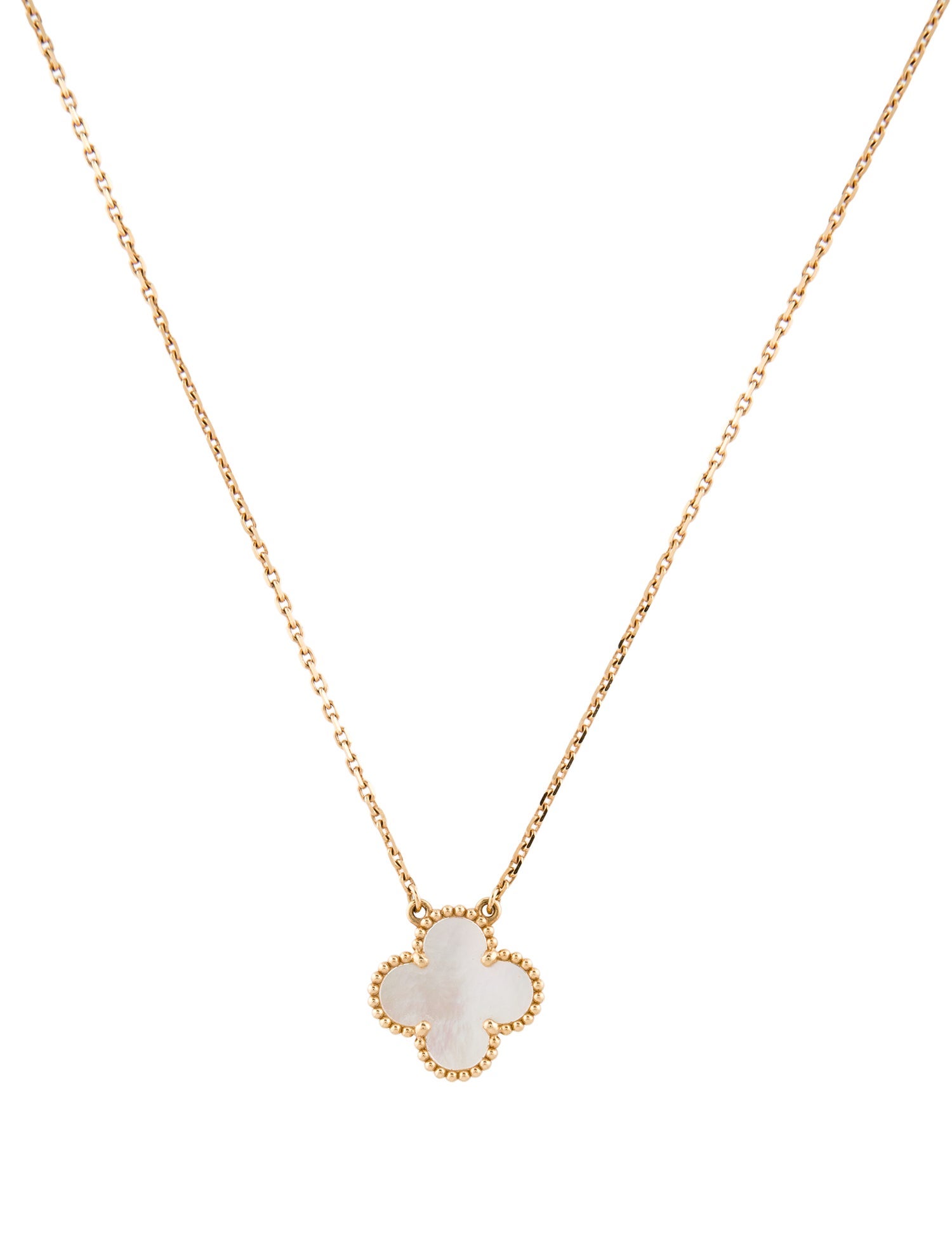 Van Cleef & Arpels Mother of Pearl Vintage Alhambra Pendant Necklace