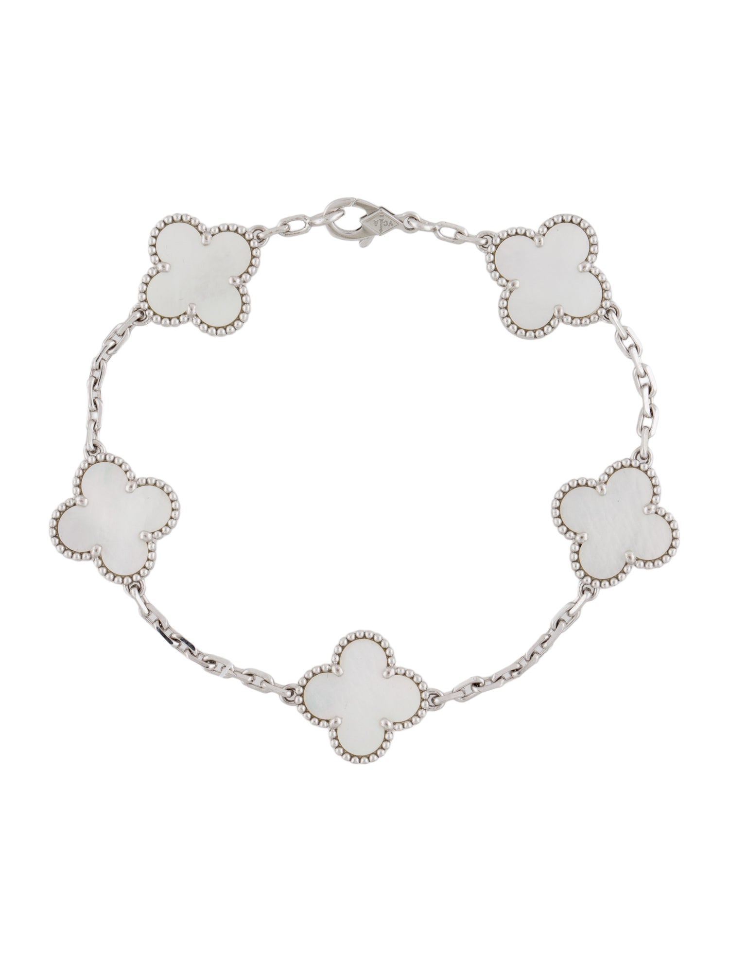 Van Cleef & Arpels Mother of Pearl 5 Motifs Vintage Alhambra Bracelet