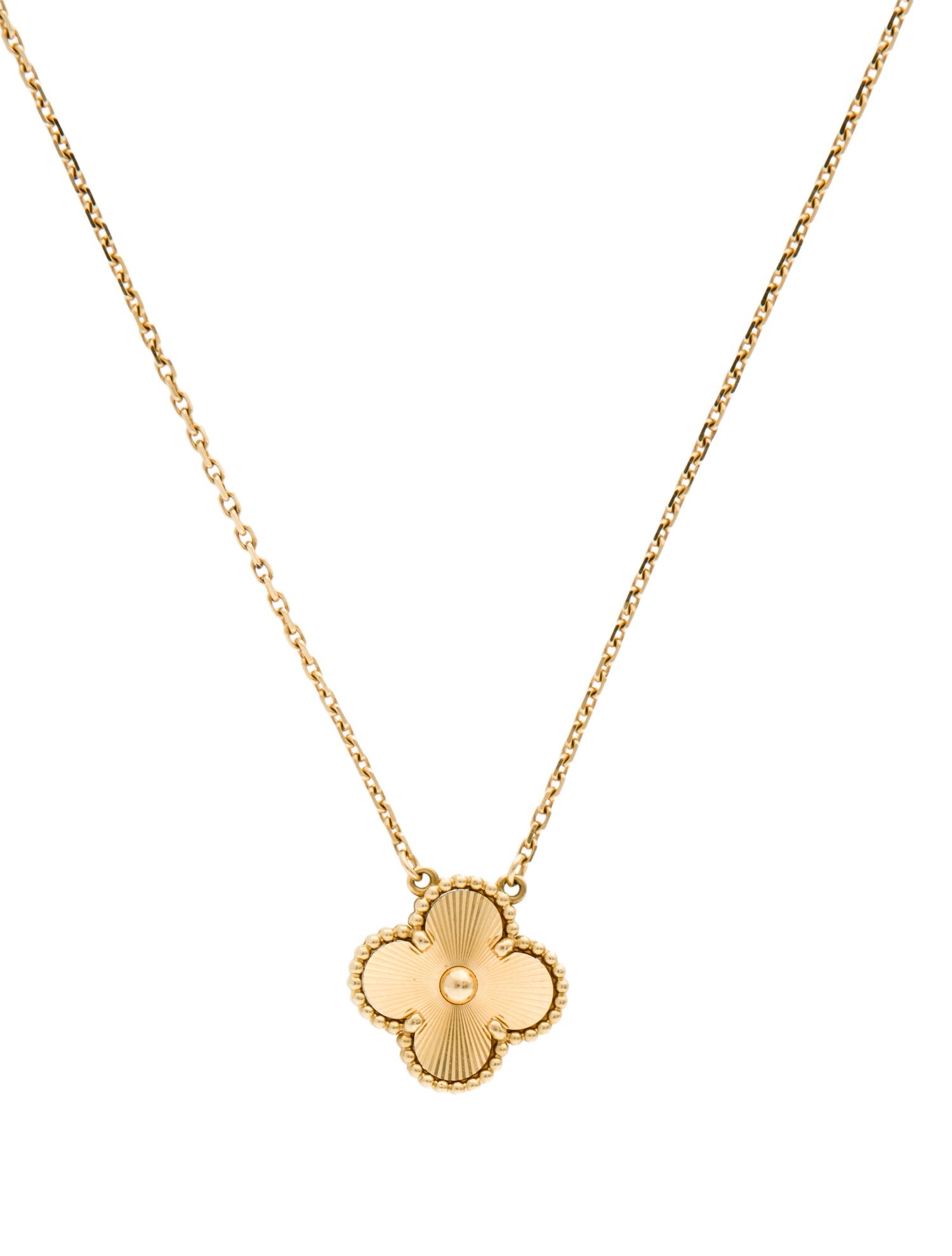 Van Cleef & Arpels Vintage Alhambra Guilloche Pendant Necklace