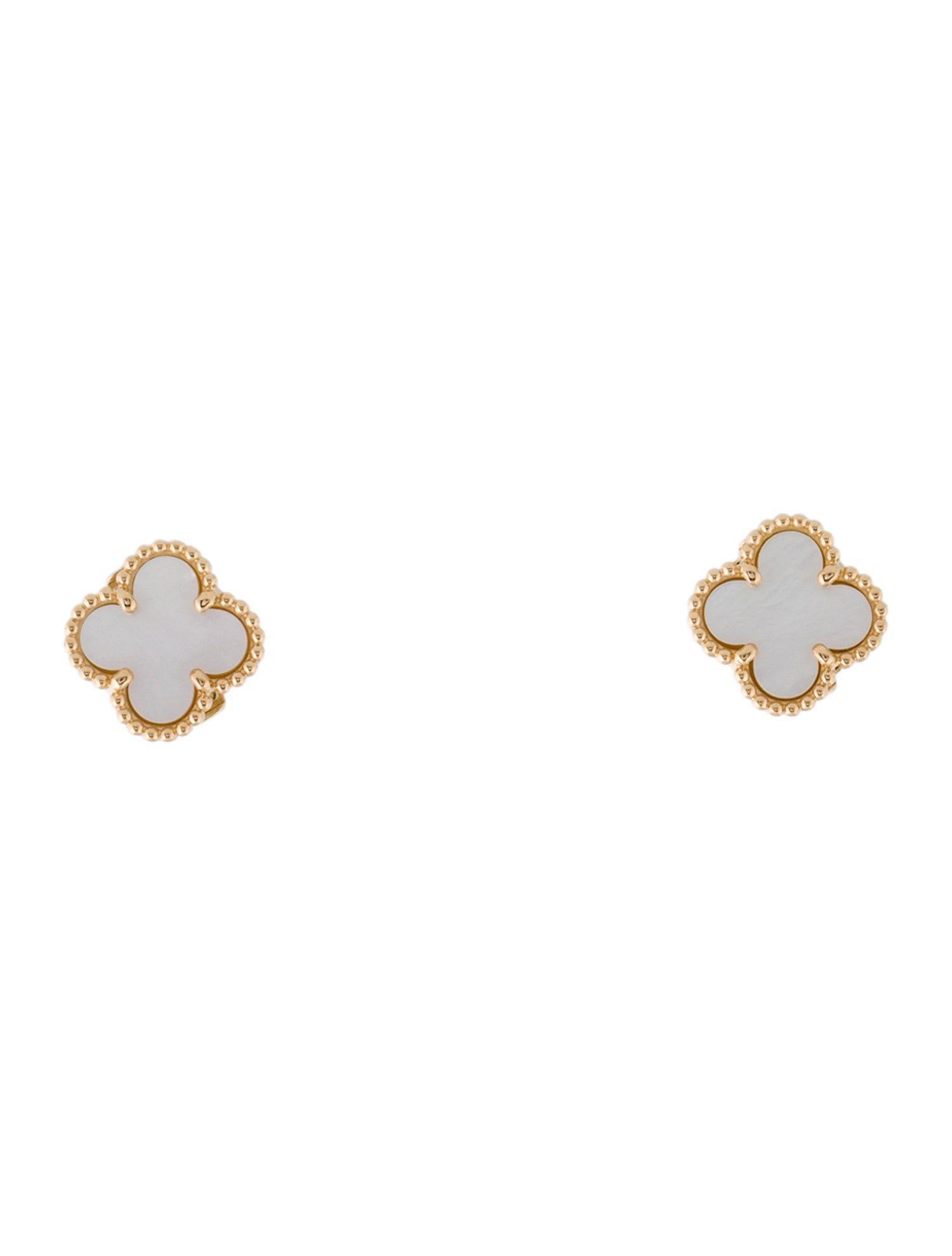 Van Cleef & Arpels Mother of Pearl Sweet Alhambra Stud Earrings