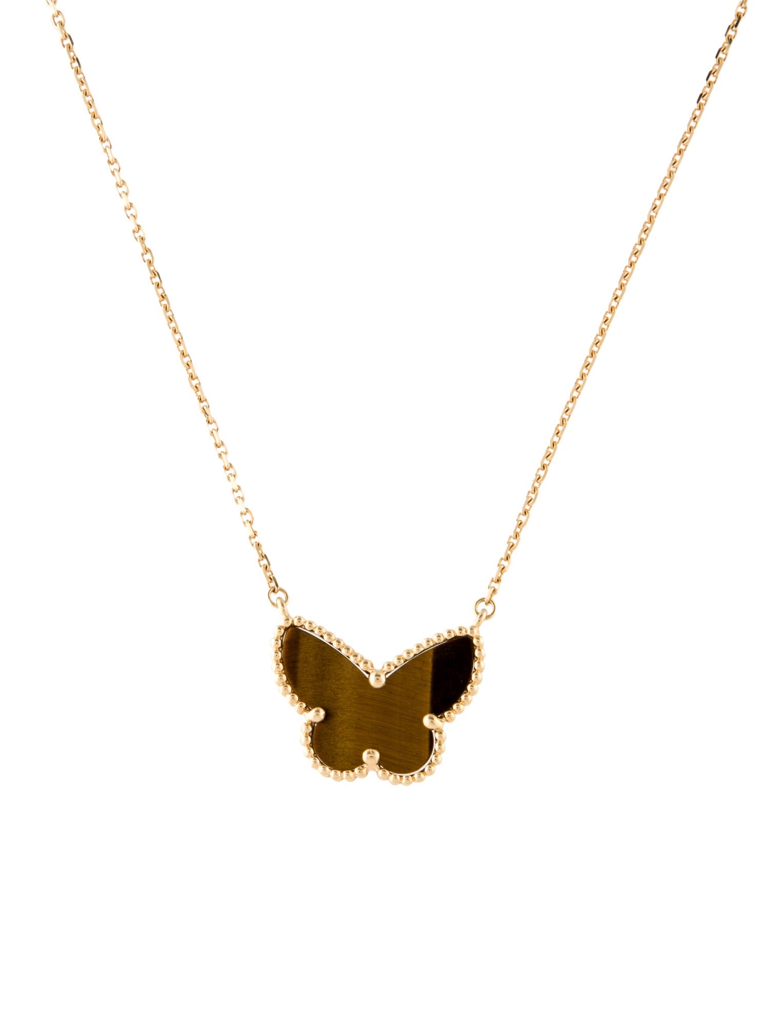 Van Cleef & Arpels Lucky Alhambra Butterfly Pendant Necklace