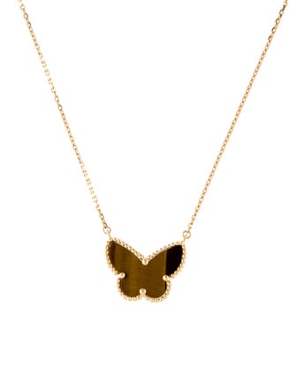 Van Cleef & Arpels Lucky Alhambra Butterfly Pendant Necklace