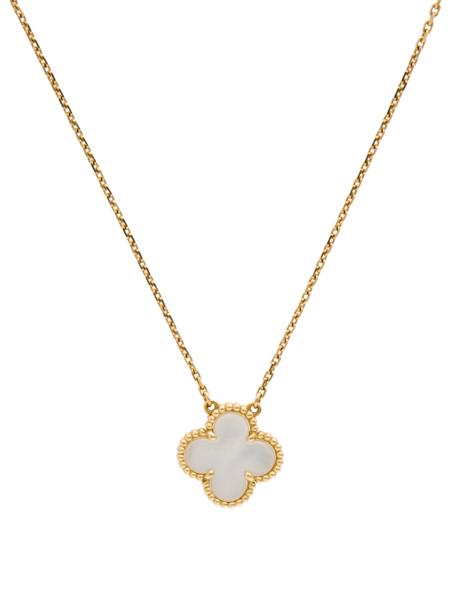 Van Cleef & Arpels Mother of Pearl Vintage Alhambra Pendant Necklace