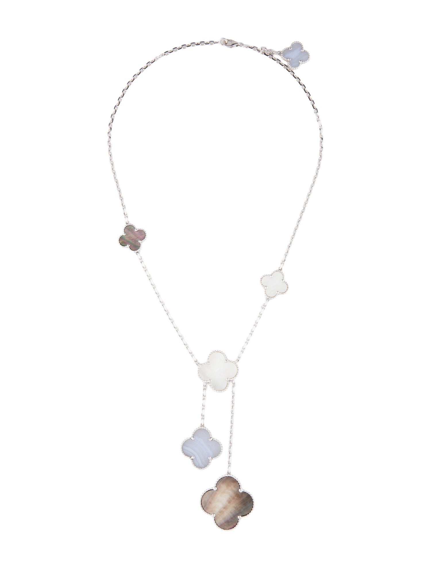 Van Cleef & Arpels Mother Of Pearl Magic Alhambra Necklace, 6 Motifs