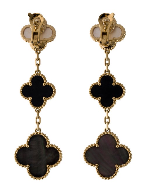 Van Cleef & Arpels Mother of Pearl Magic Alhambra Earrings, 3 Motifs