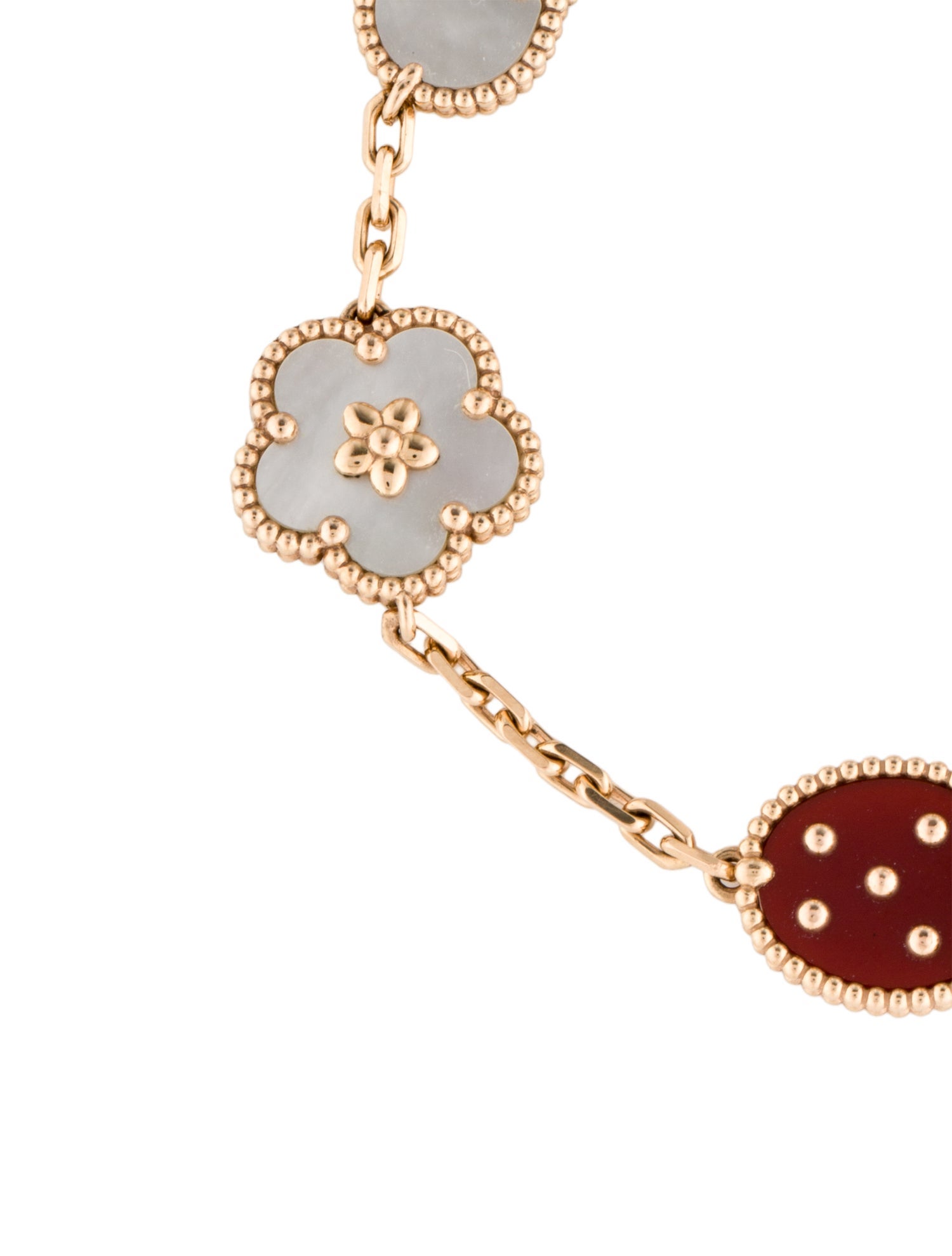Van Cleef & Arpels Mother of Pearl Lucky Spring 5 Motif Bracelet