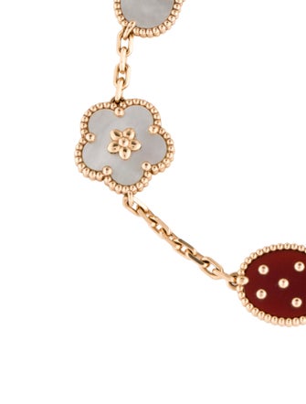 Van Cleef & Arpels Mother of Pearl Lucky Spring 5 Motif Bracelet