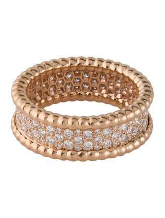 Van Cleef & Arpels Perlée Diamonds Ring, 3 Rows