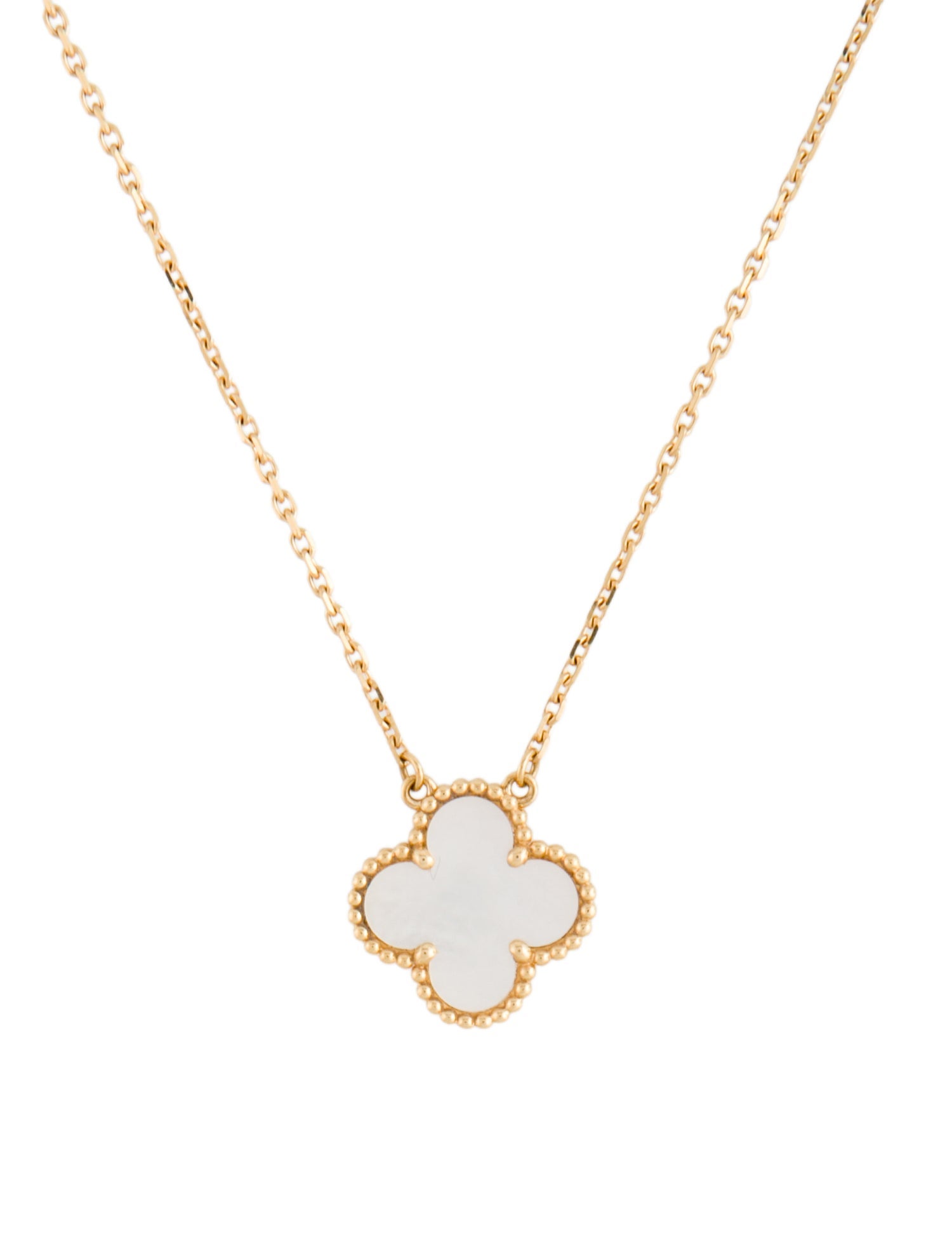 Van Cleef & Arpels Mother of Pearl Vintage Alhambra Pendant Necklace