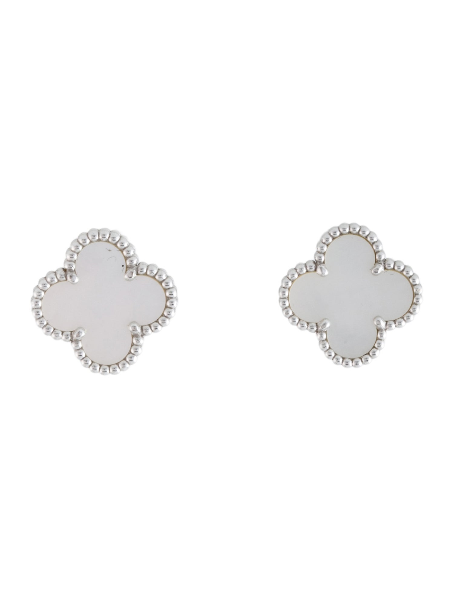 Van Cleef & Arpels Mother Of Pearl Vintage Alhambra Earrings