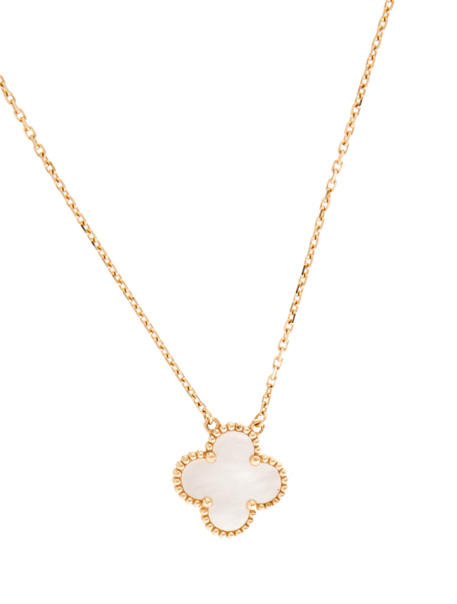 Van Cleef & Arpels Mother of Pearl Vintage Alhambra Pendant Necklace