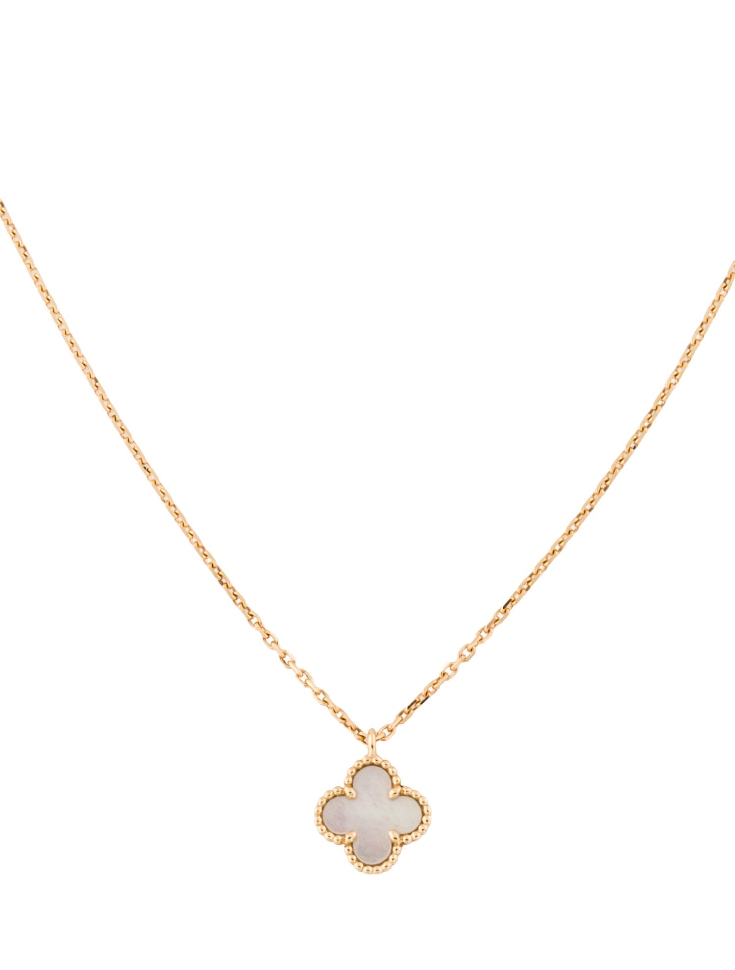 Van Cleef & Arpels Mother Of Pearl Sweet Alhambra Pendant Necklace