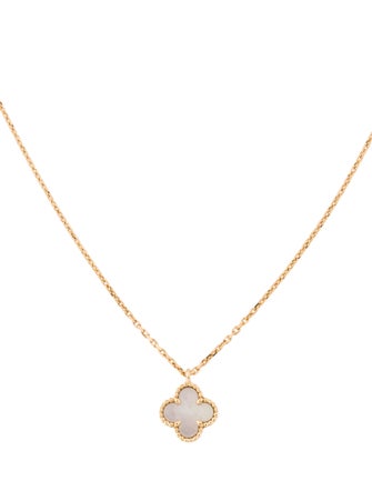 Van Cleef & Arpels Mother Of Pearl Sweet Alhambra Pendant Necklace