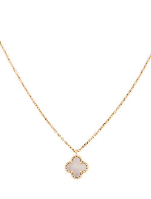 Van Cleef & Arpels Mother Of Pearl Sweet Alhambra Pendant Necklace