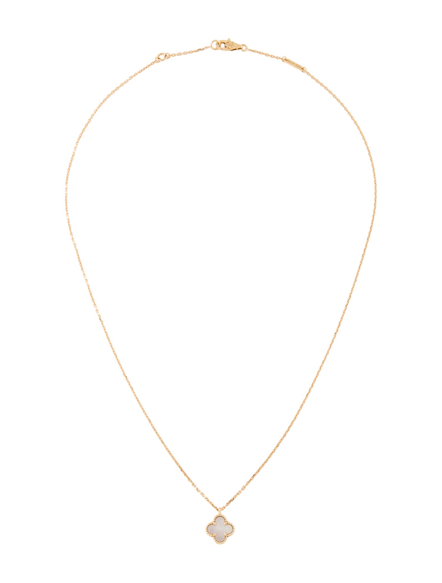 Van Cleef & Arpels Mother Of Pearl Sweet Alhambra Pendant Necklace