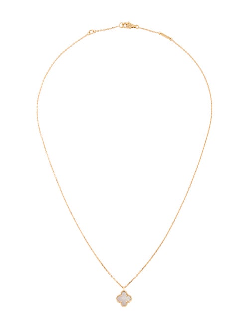 Van Cleef & Arpels Mother Of Pearl Sweet Alhambra Pendant Necklace