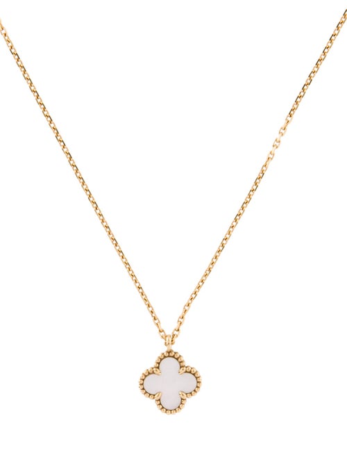 Van Cleef & Arpels Mother of Pearl Sweet Alhambra Pendant Necklace