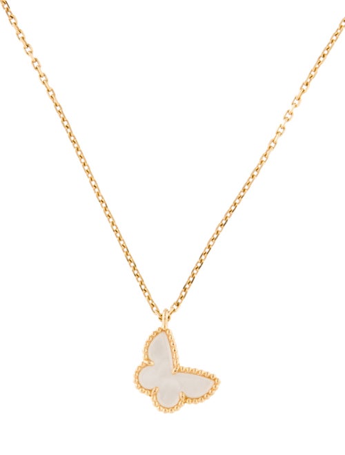 Van Cleef & Arpels Mother of Pearl Sweet Butterflies Pendant Necklace