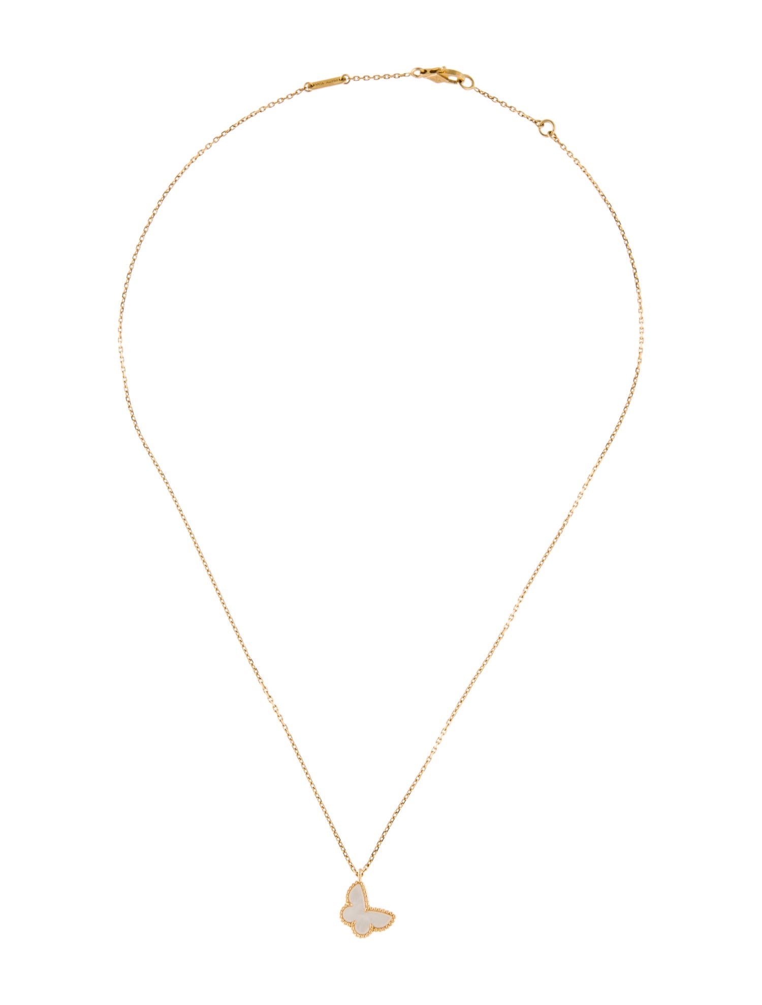 Van Cleef & Arpels Mother of Pearl Sweet Butterflies Pendant Necklace