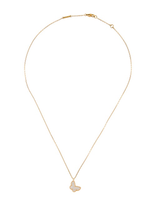 Van Cleef & Arpels Mother of Pearl Sweet Butterflies Pendant Necklace